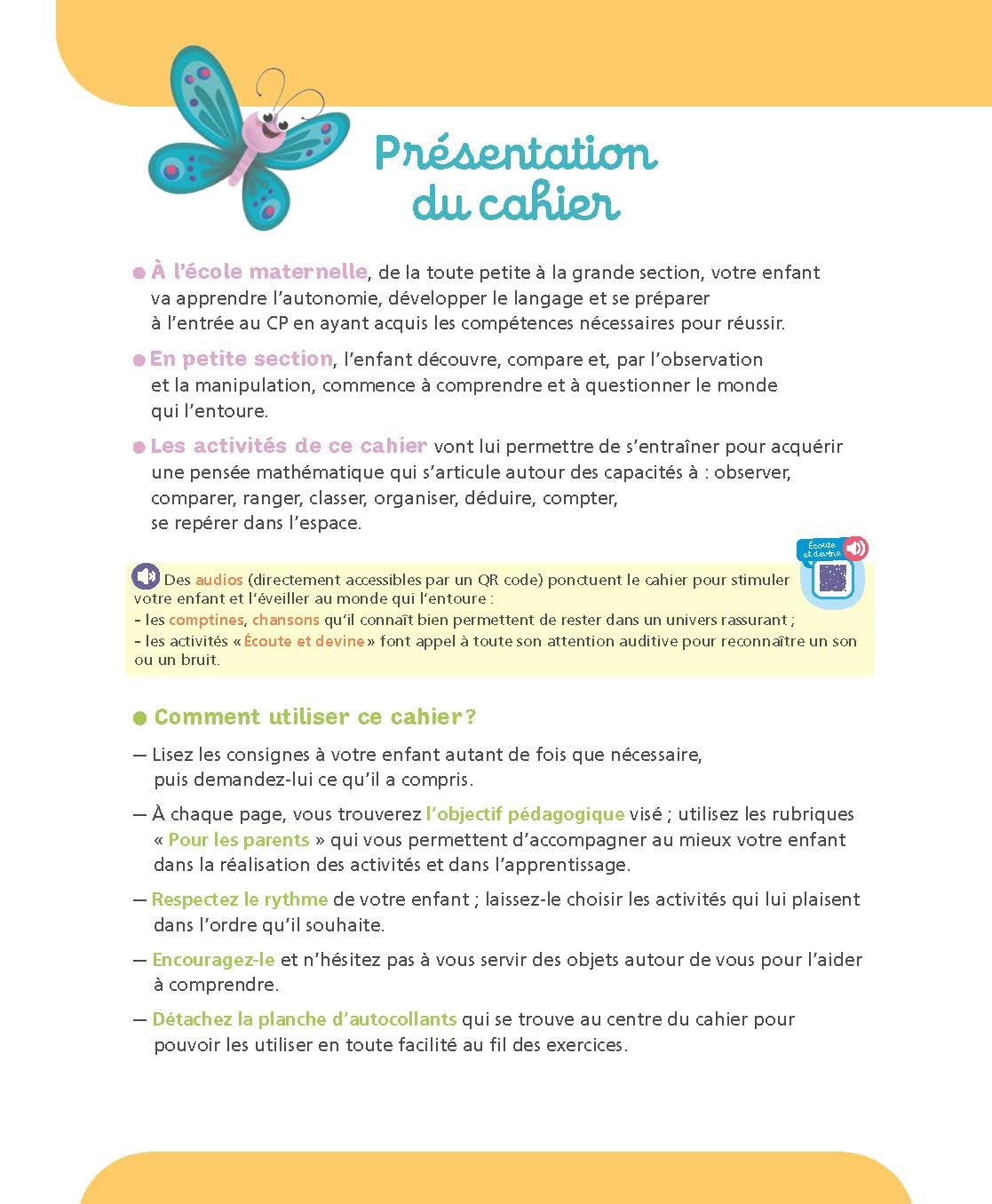 Maths Petite section 3-4 ans - A la maternelle: Les premiers apprentissages de la maternelle