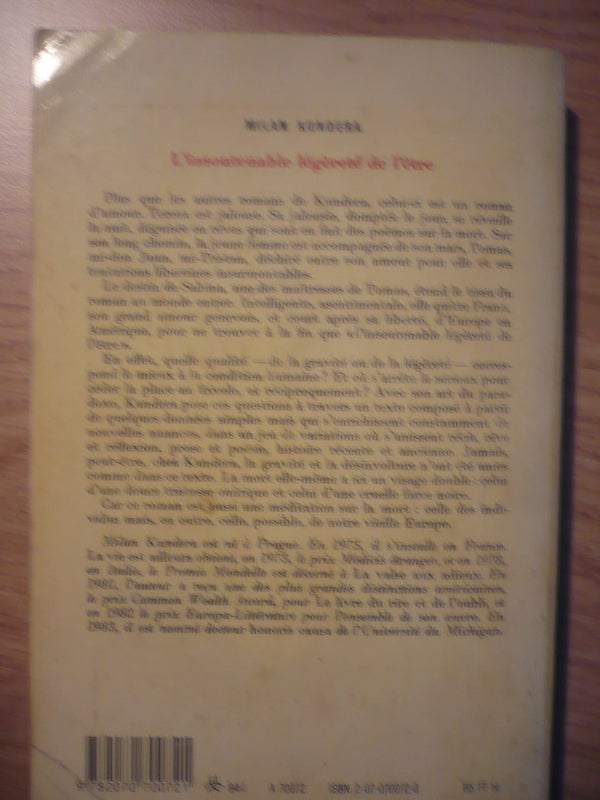L'Insoutenable légèreté de l'être