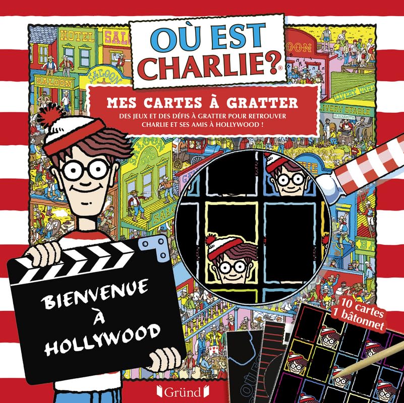 Où est Charlie ? Cartes à gratter Hollywood – Pochette avec 10 cartes à gratter – À partir de 7 ans