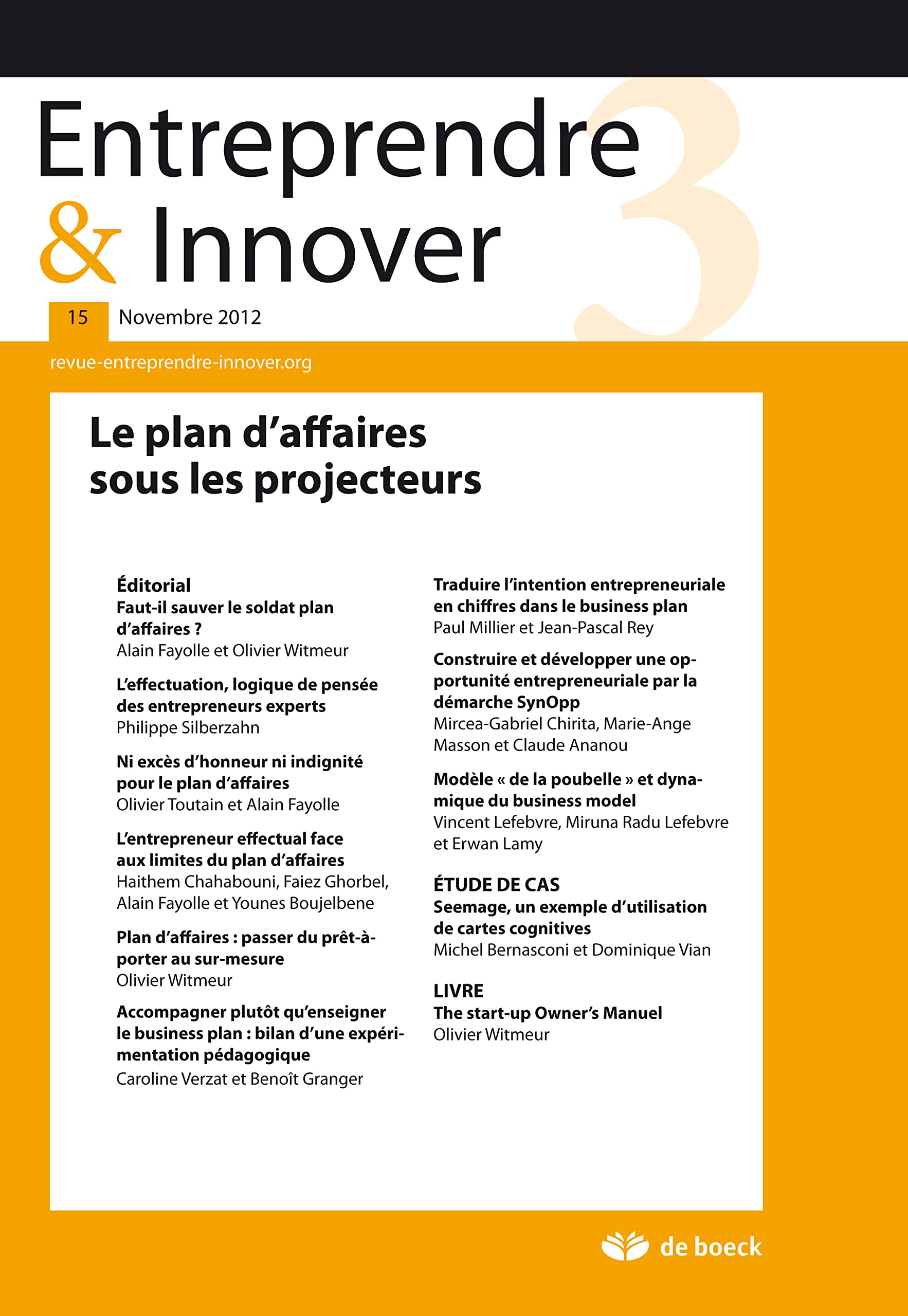 Entreprendre et innover 2012/3 n.15