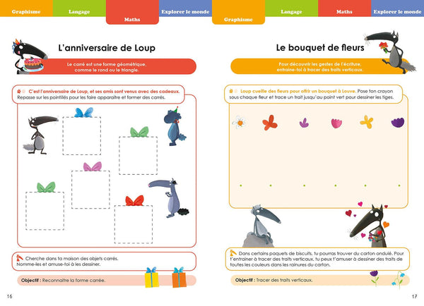 JE RENTRE EN PETITE SECTION AVEC LOUP - CAHIER DE VACANCES 2024