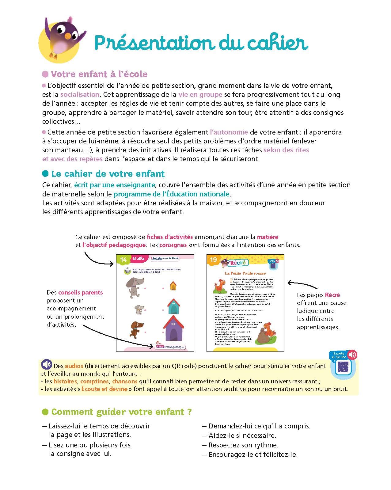 Tout le programme Petite section 3-4 ans - A la maternelle: Tous les apprentissages de PS
