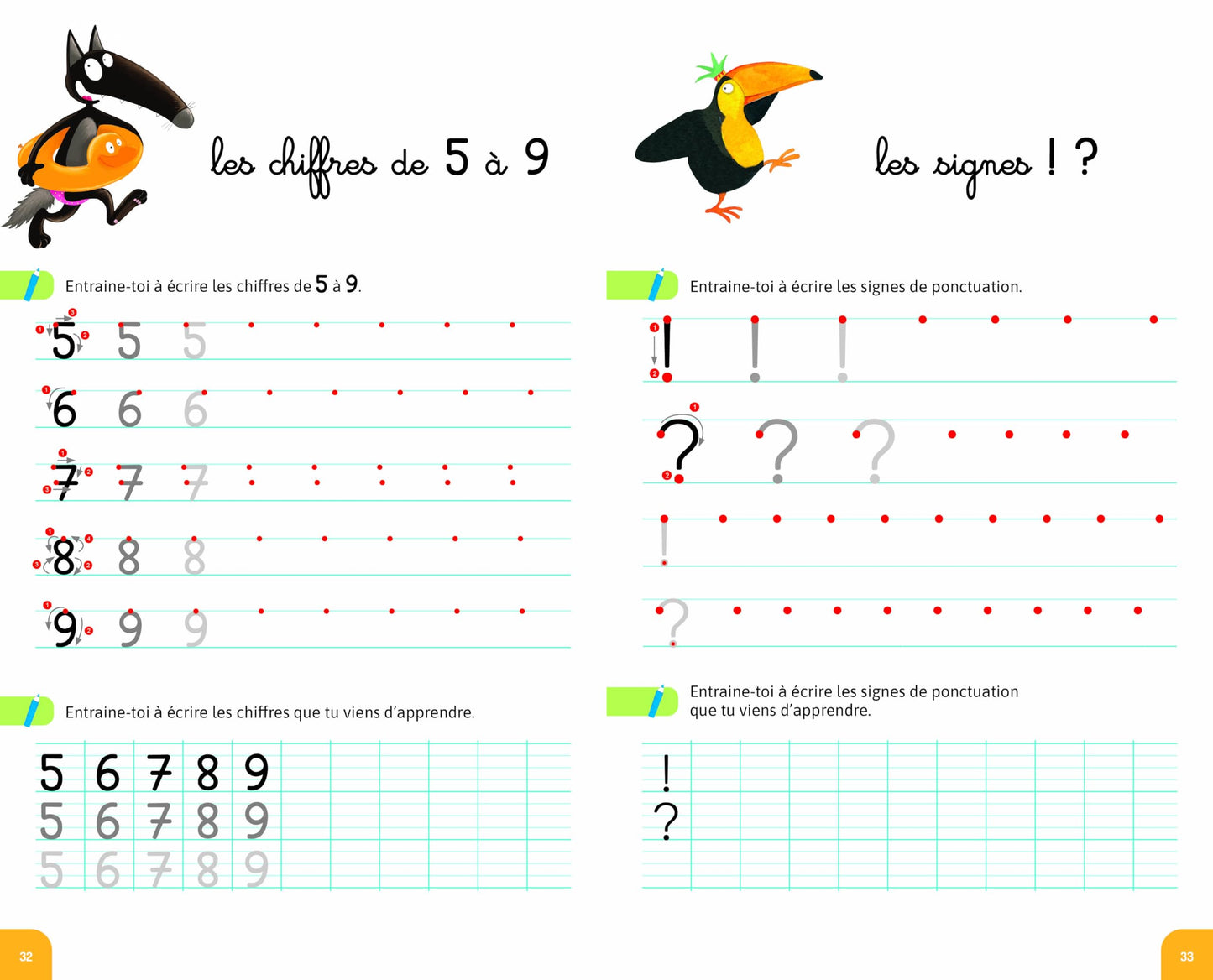 MON CAHIER D'ECRITURE AVEC LOUP EN VACANCES !