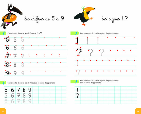 MON CAHIER D'ECRITURE AVEC LOUP EN VACANCES !