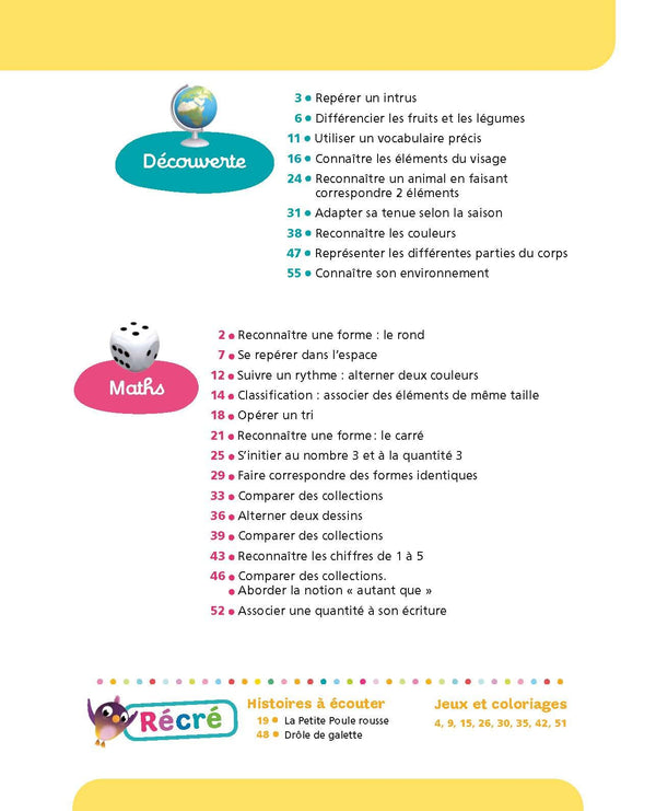 Tout le programme Petite section 3-4 ans - A la maternelle: Tous les apprentissages de PS