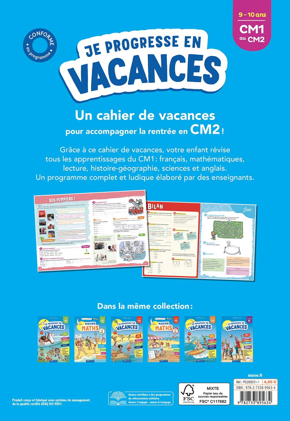 Cahier de vacances 2021 - Je progresse en vacances du CM1 au CM2