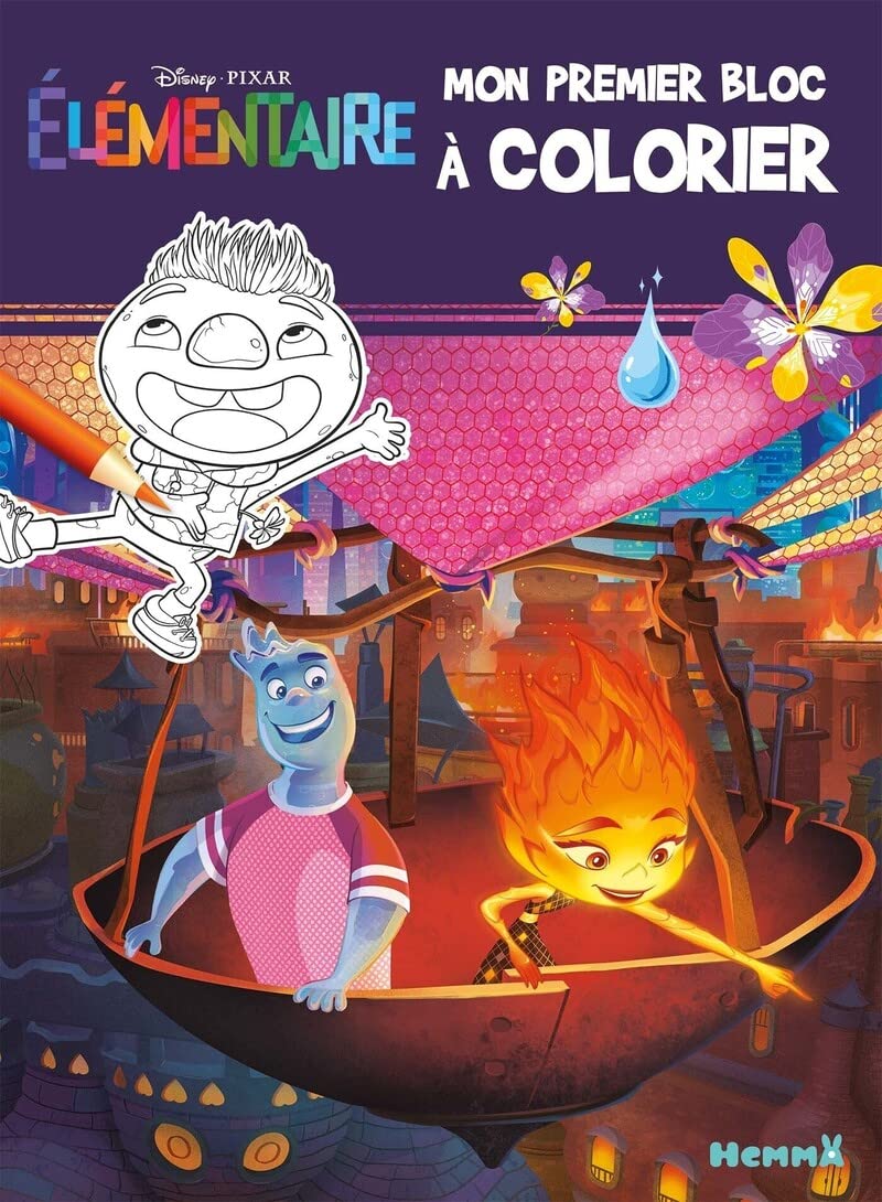 Disney Pixar Élémentaire – Mon premier bloc à colorier – Livre de coloriage – Dès 3 ans