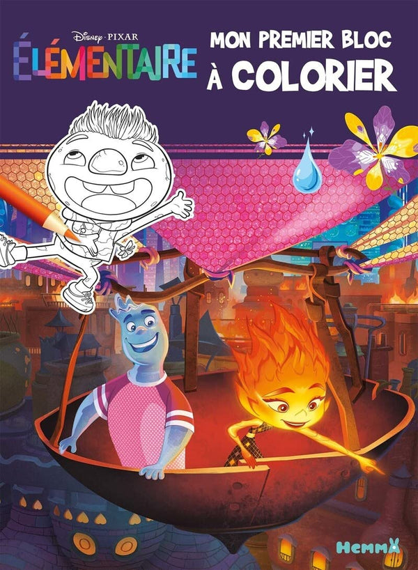 Disney Pixar Élémentaire – Mon premier bloc à colorier – Livre de coloriage – Dès 3 ans