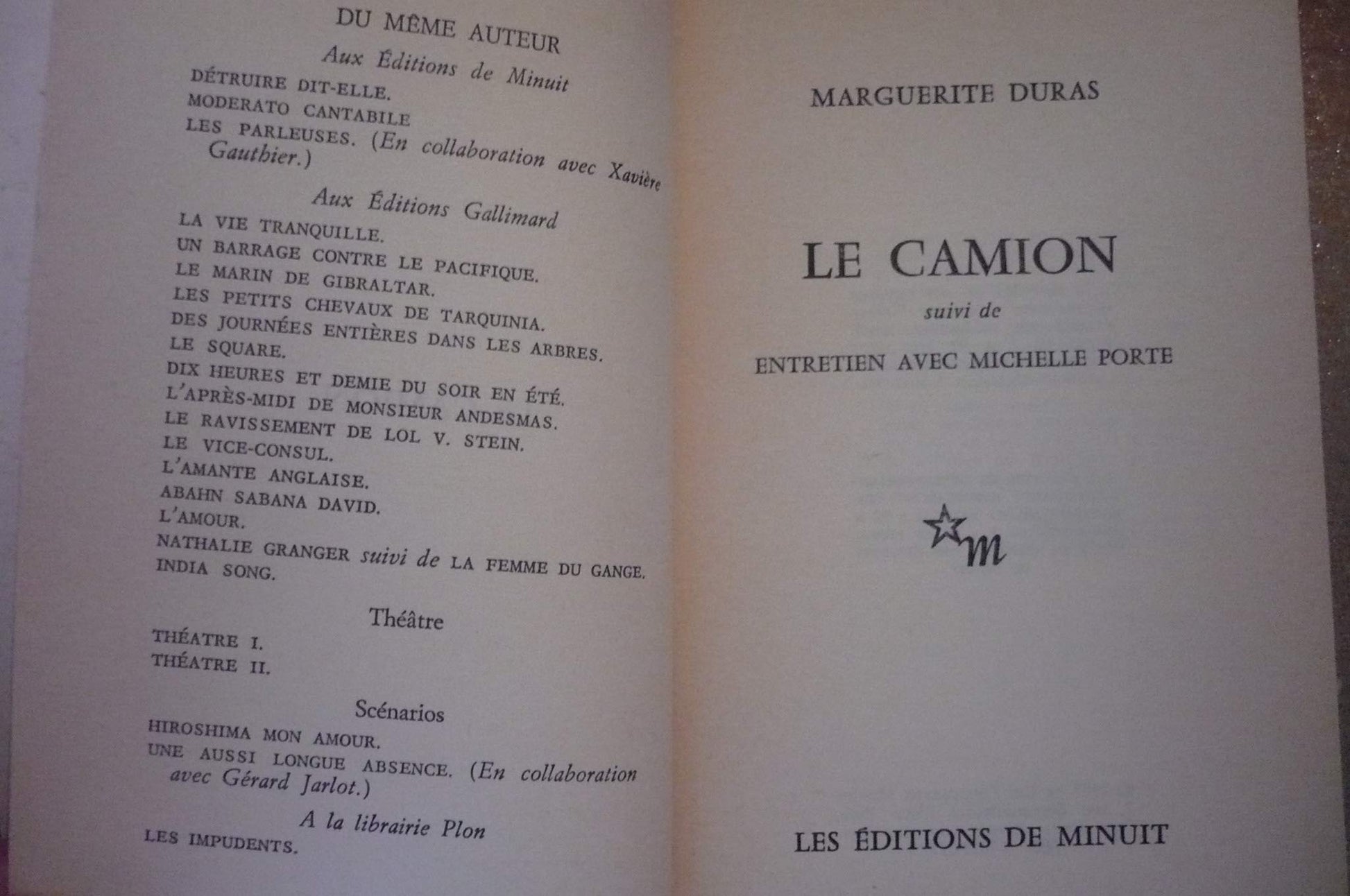 Le Camion : Entretiens avec Michelle Porte