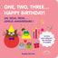 One, two, three...Happy birthday!: Un, deux, trois... Joyeux anniversaire !