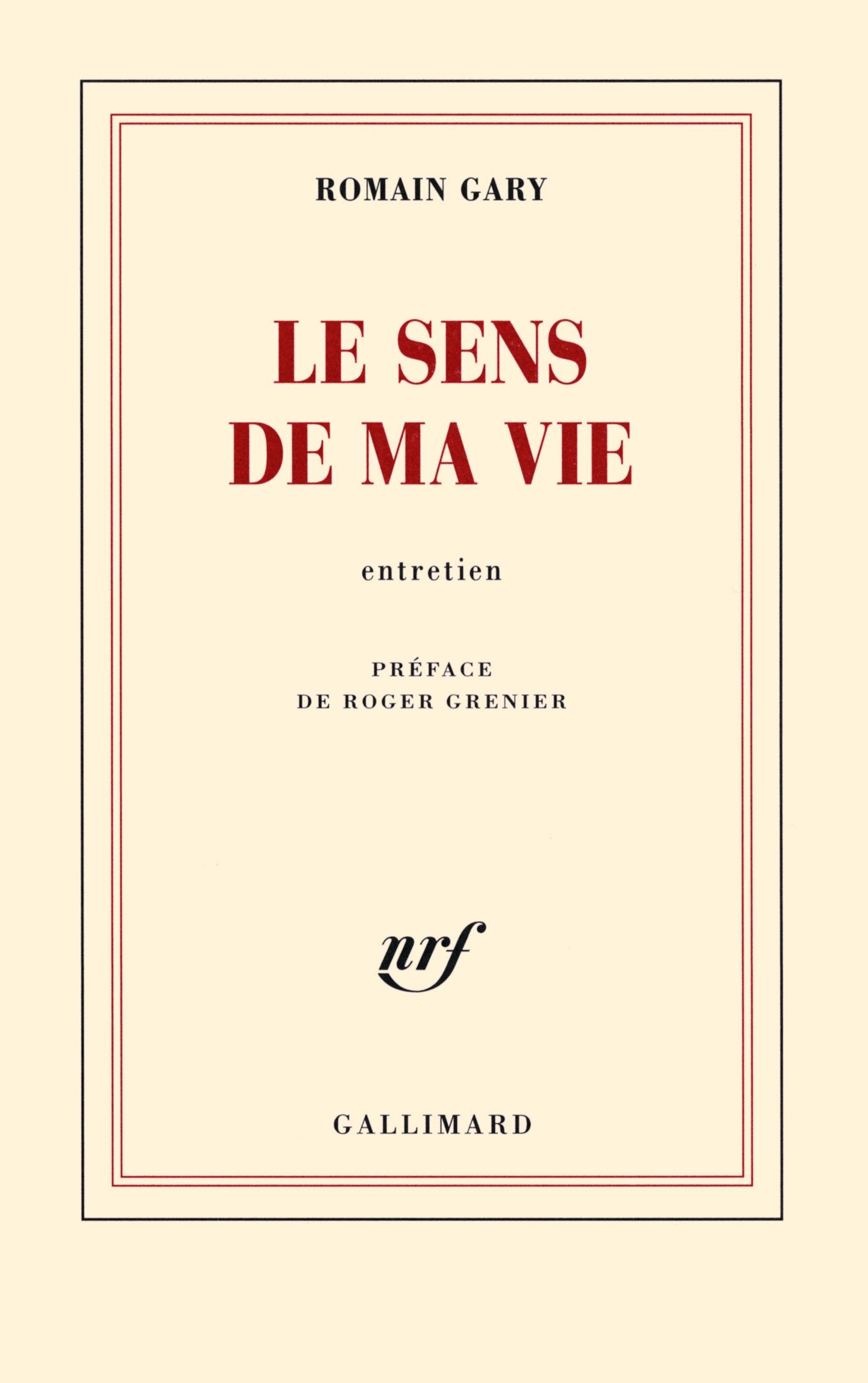 Le sens de ma vie: Entretien