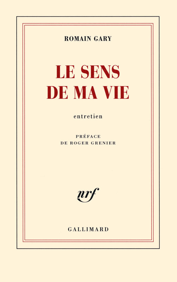 Le sens de ma vie: Entretien