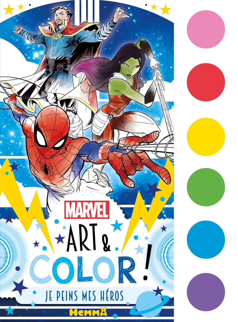 Marvel - Art & Color !- Je peins mes héros - Coloriage à la peinture - Dès 6 ans