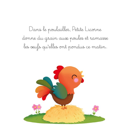 Petite licorne découvre la ferme