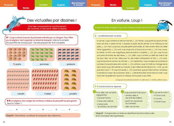 JE RENTRE EN CE2 AVEC LOUP - CAHIER DE VACANCES 2024