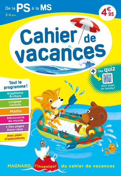 Cahier de vacances 2024, de la PS vers la MS 3-4 ans: Magnard, l’inventeur du cahier de vacances