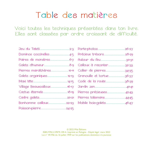 Mon petit atelier d’artiste : Cailloux et galets