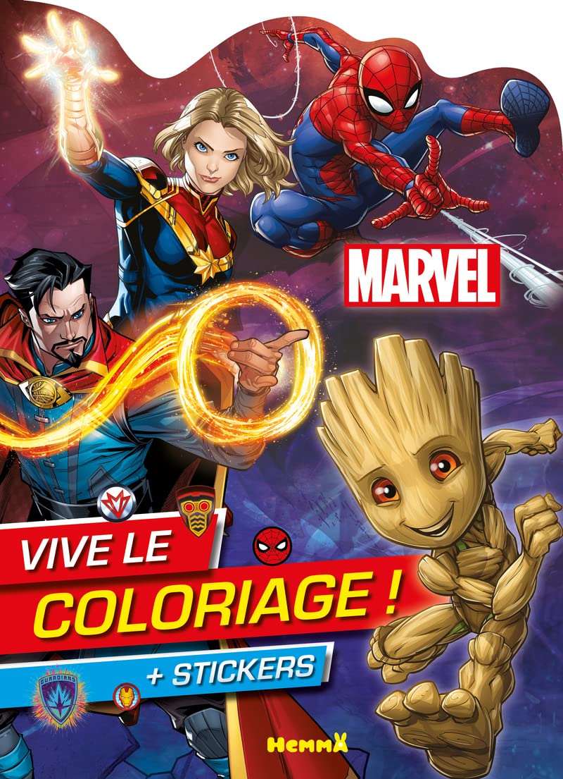 Marvel – Vive le coloriage ! – Livre de coloriage avec stickers – Dès 4 ans