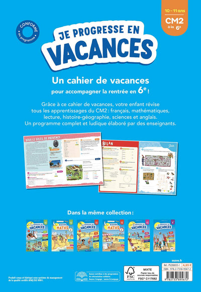 Cahier de vacances 2021 - Je progresse en vacances du CM2 à la 6e