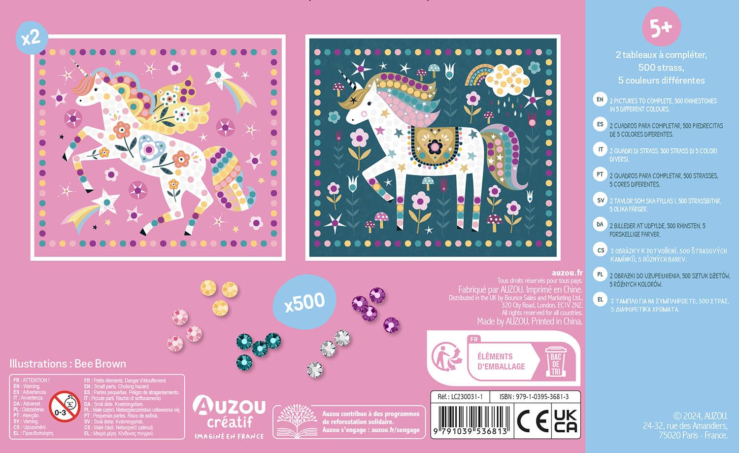 Ma pochette d'artiste - mes tableaux licornes en strass