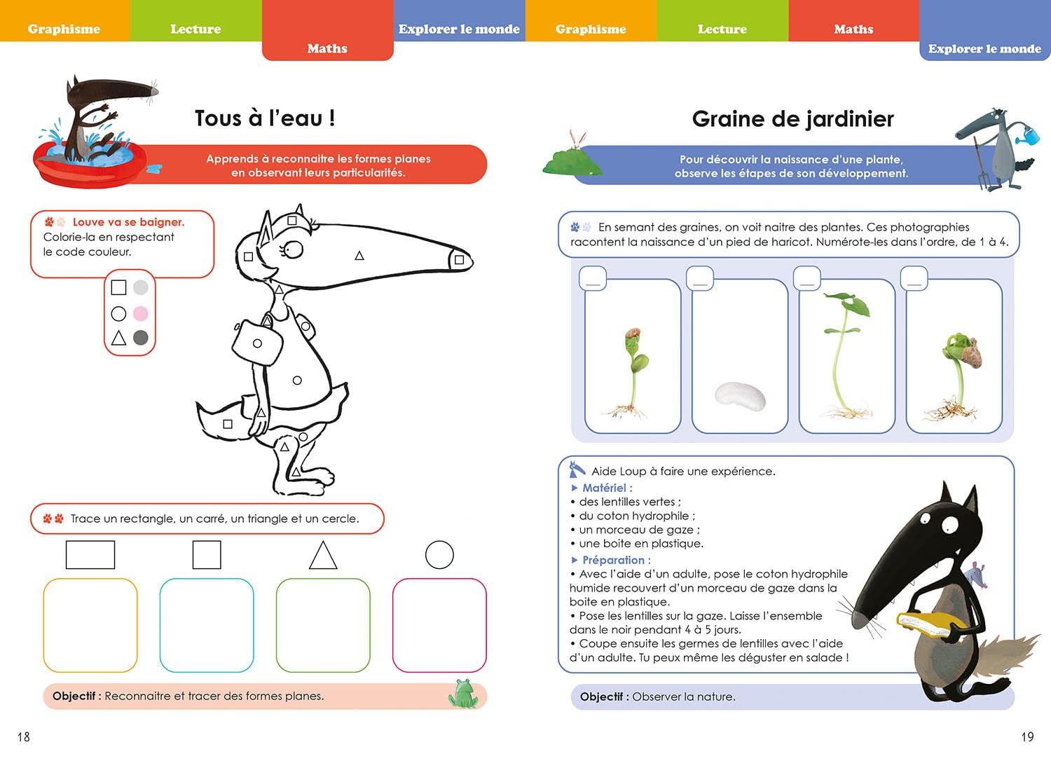 JE RENTRE EN GRANDE SECTION AVEC LOUP - CAHIER DE VACANCES 2024