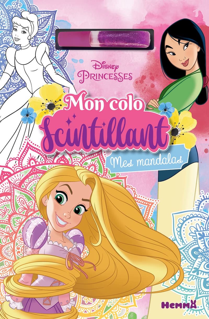 Disney Princesses - Mon colo scintillant - Mes mandalas - Bloc de coloriage - Dès 4 ans
