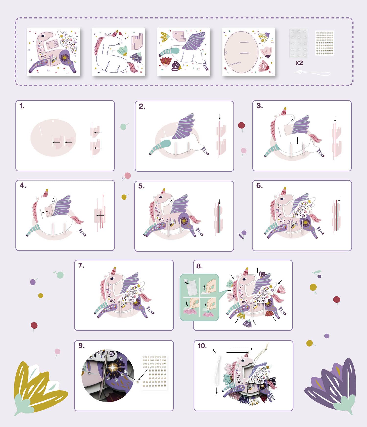 MON COFFRET D'ARTISTE - MA JOLIE LICORNE À STRASS