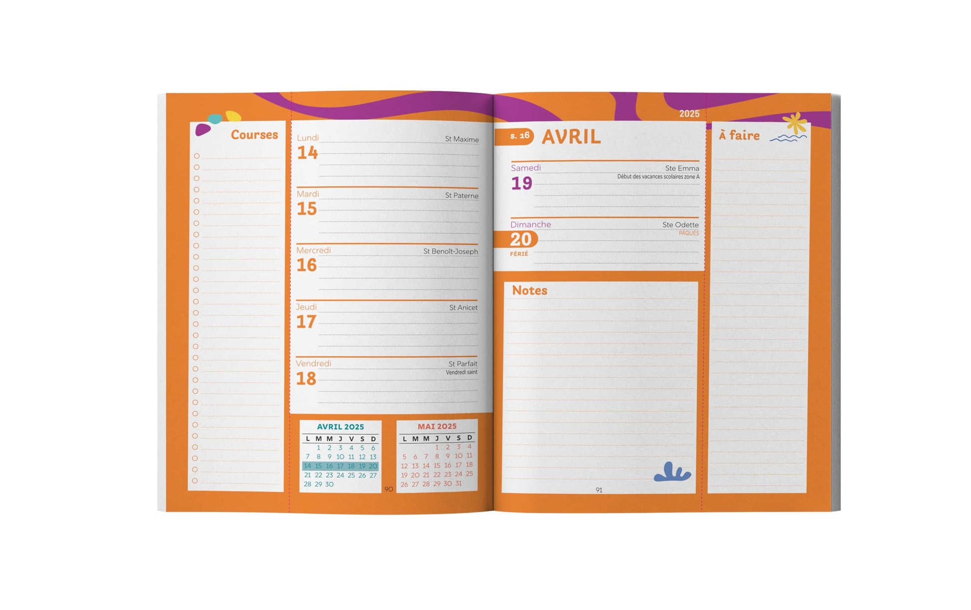 Agenda familial Mémoniak pocket, sept. 2024 - déc. 2025