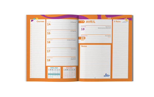 Agenda familial Mémoniak pocket, sept. 2024 - déc. 2025