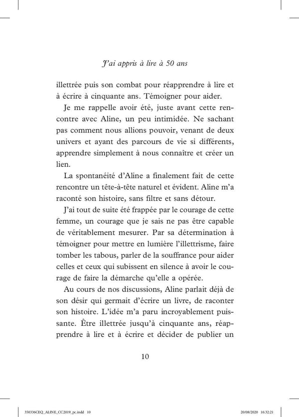 J'AI APPRIS A LIRE A 50 ANS