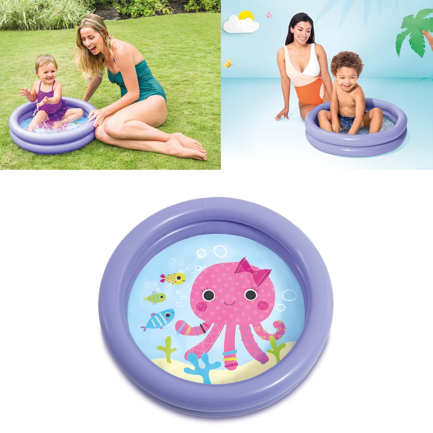 Intex My First Pool 59409NP Piscine gonflable pour bébé 61 x 15 cm | Piscine pour bébé gonflable pour enfants, baignoire de douche libre choix (violet (violet)