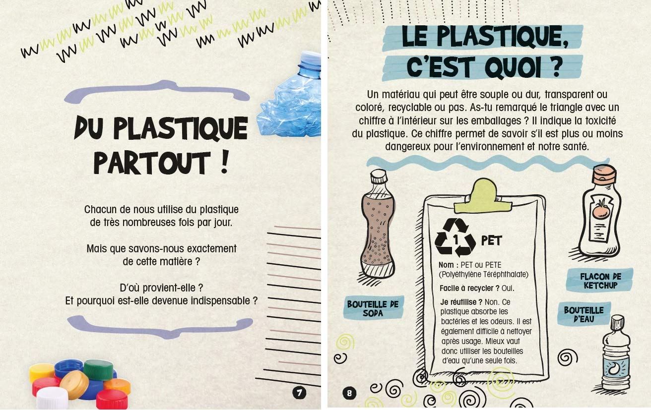 60 façons de réduire son empreinte plastique – Livre pratique jeunesse en papier recyclé – À partir de 8 ans