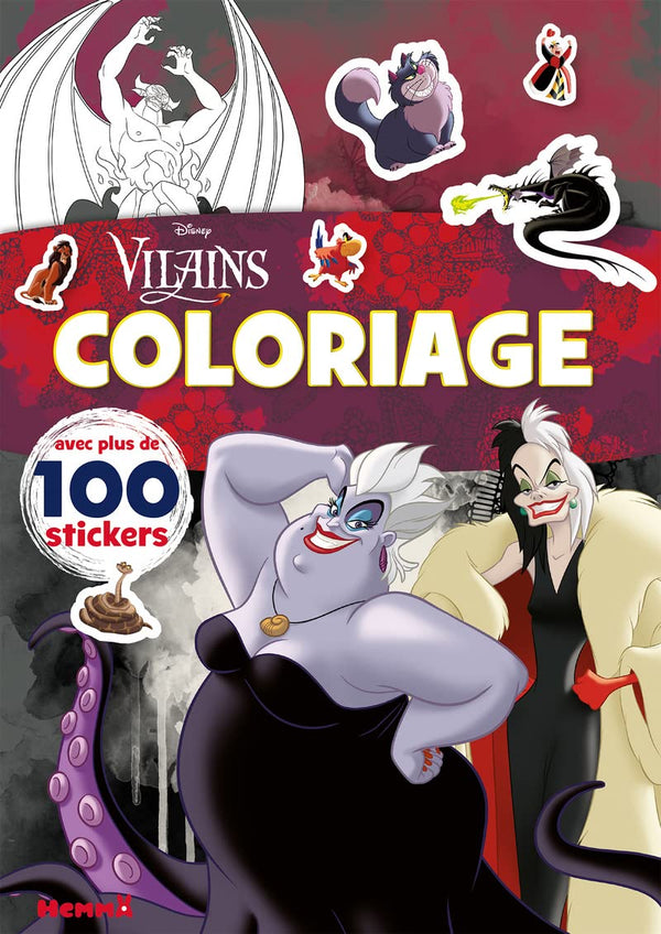 Disney Vilains – Coloriage avec plus de 100 stickers – Livre de coloriage avec stickers – Dès 4 ans