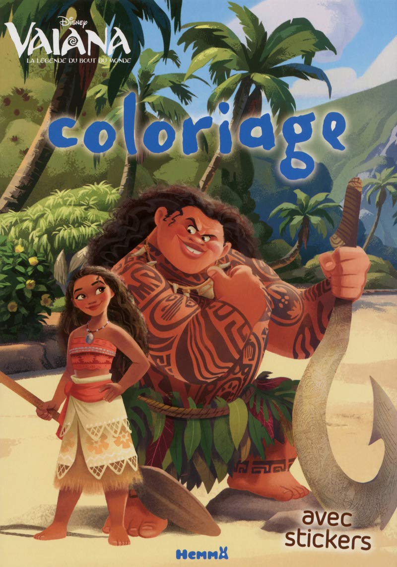 Disney Vaiana - Coloriage avec stickers - Livre de coloriage avec stickers - Dès 4 ans