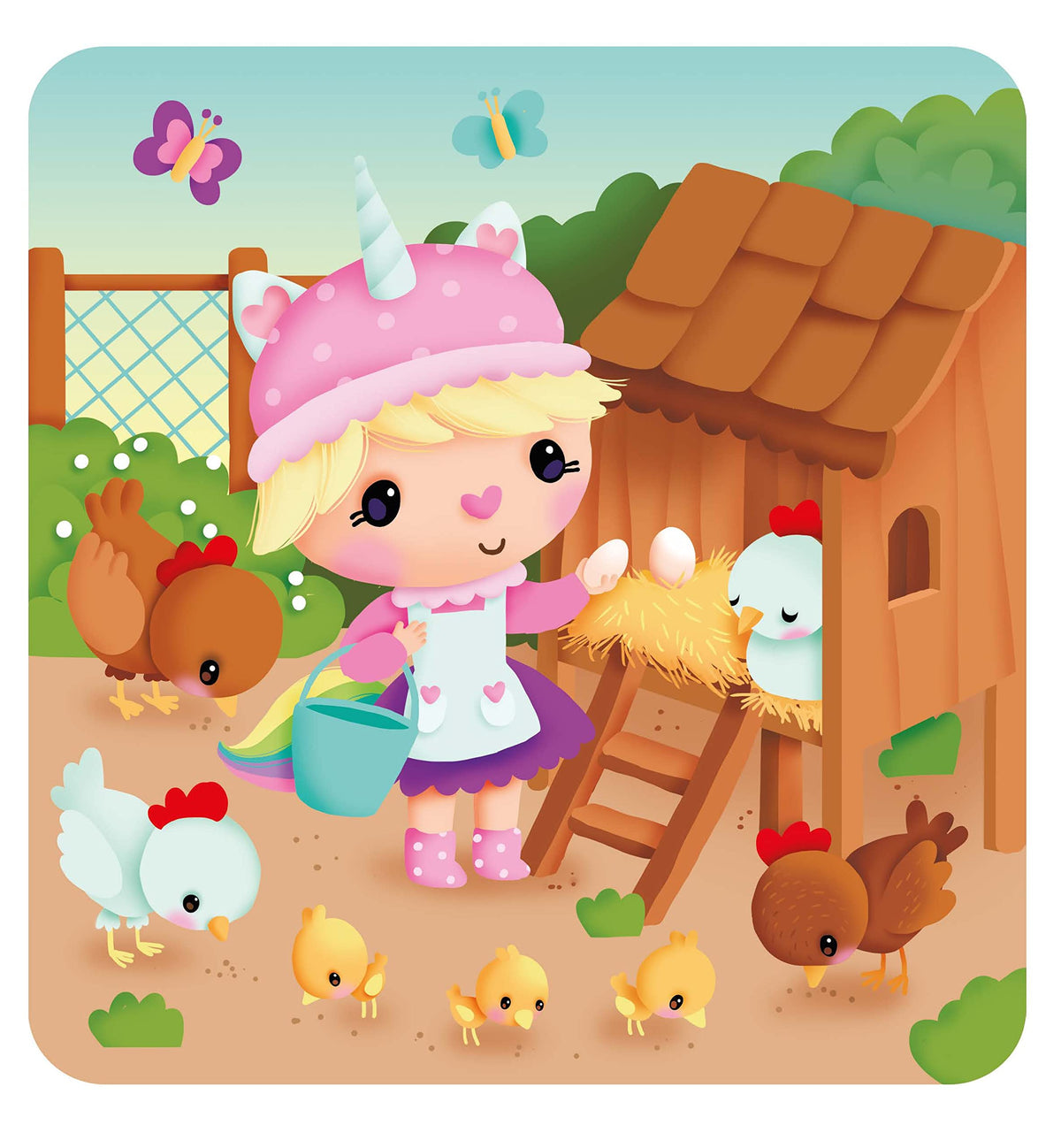 Petite licorne découvre la ferme