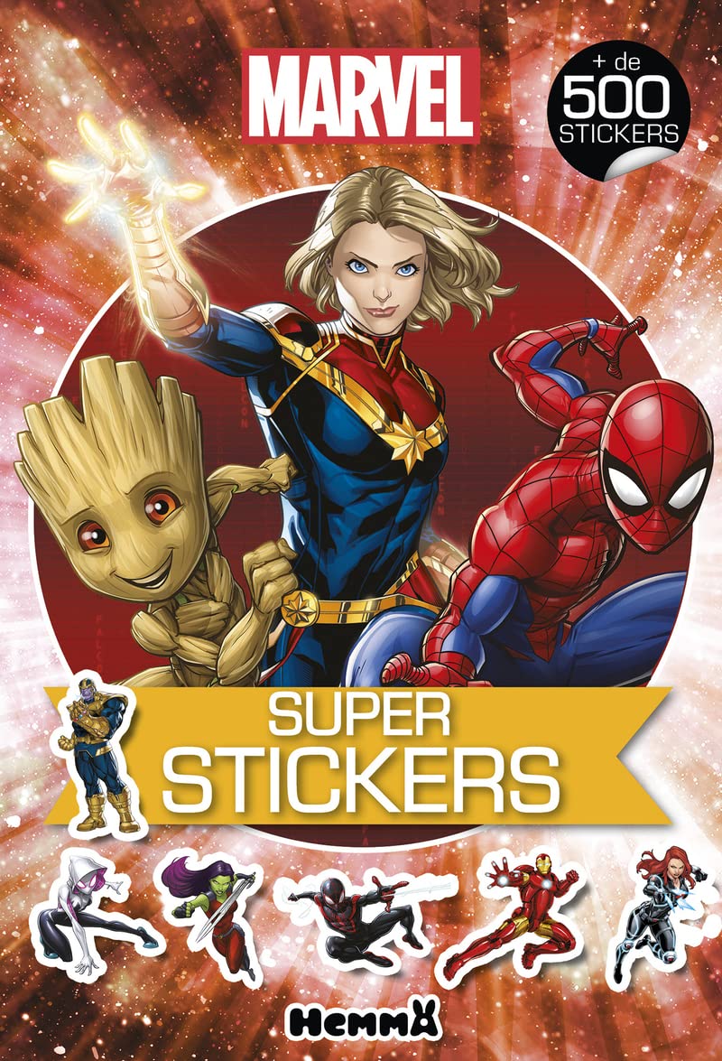 Marvel - Super Stickers - Bloc de coloriages avec stickers - Dès 5 ans