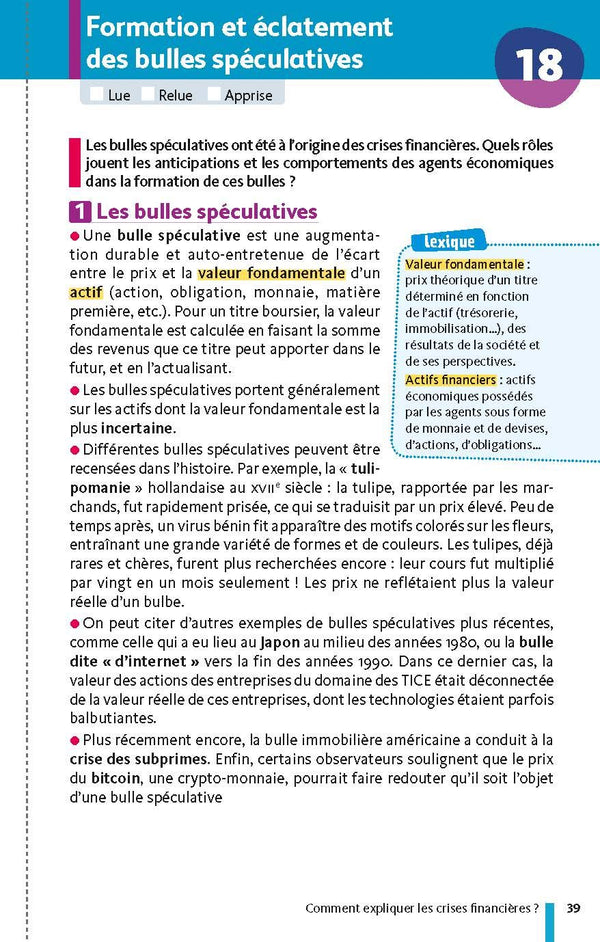 Mes Fiches pour le BAC Sciences Economiques et Socilaes Term