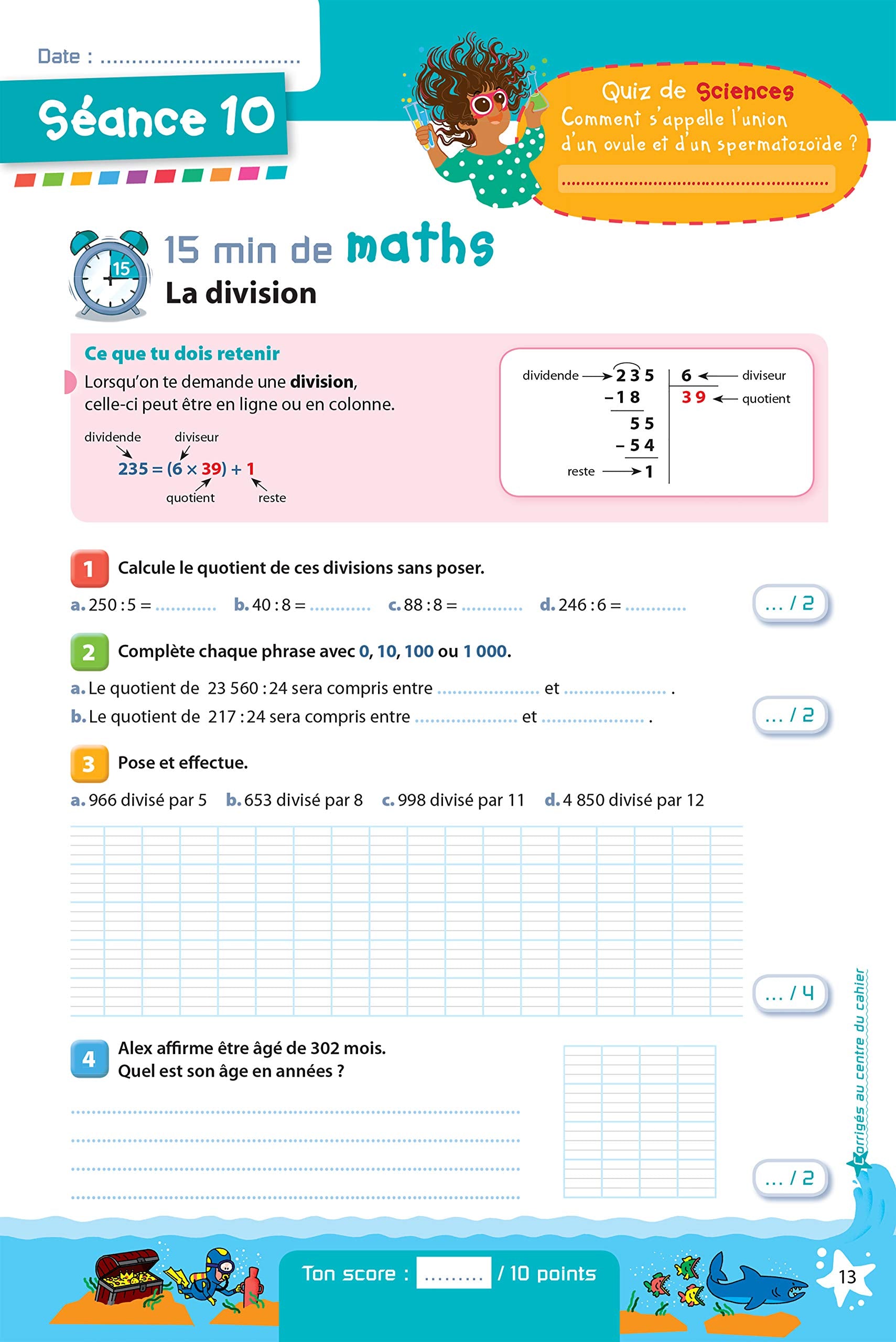 Prêt pour le CM2 – Cahier de vacances, révisions du CM1