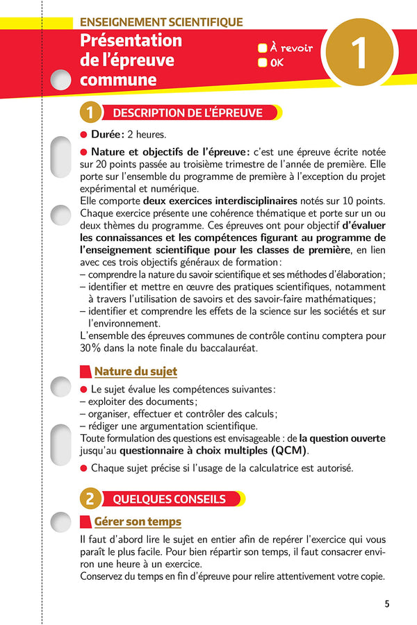 Mes années Bac - Fiches Enseignement scientifique 1re