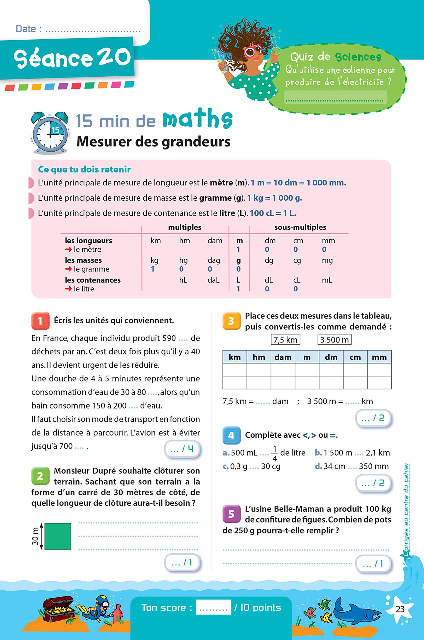 Prêt pour le CM2 - Cahier de vacances, révisions du CM1