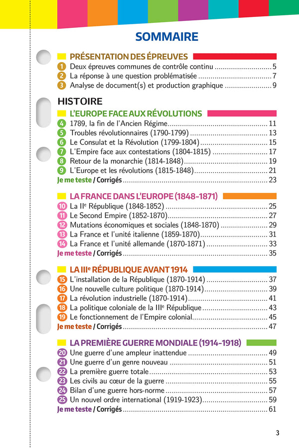 Mes années Bac - Fiches Histoire-Géographie 1re