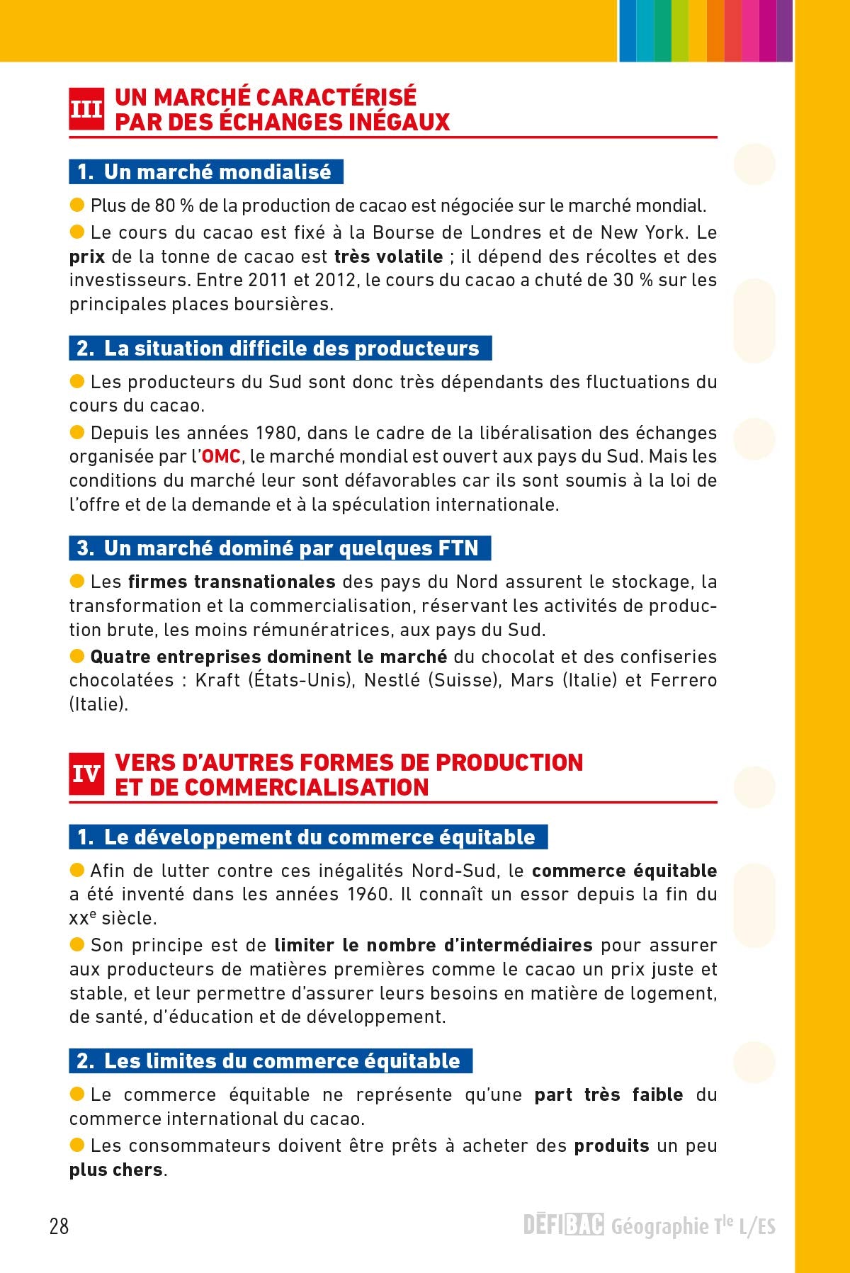 DéfiBac - Fiches de révision - Géographie Tles L-ES + OFFERT : vos fiches sur votre mobile