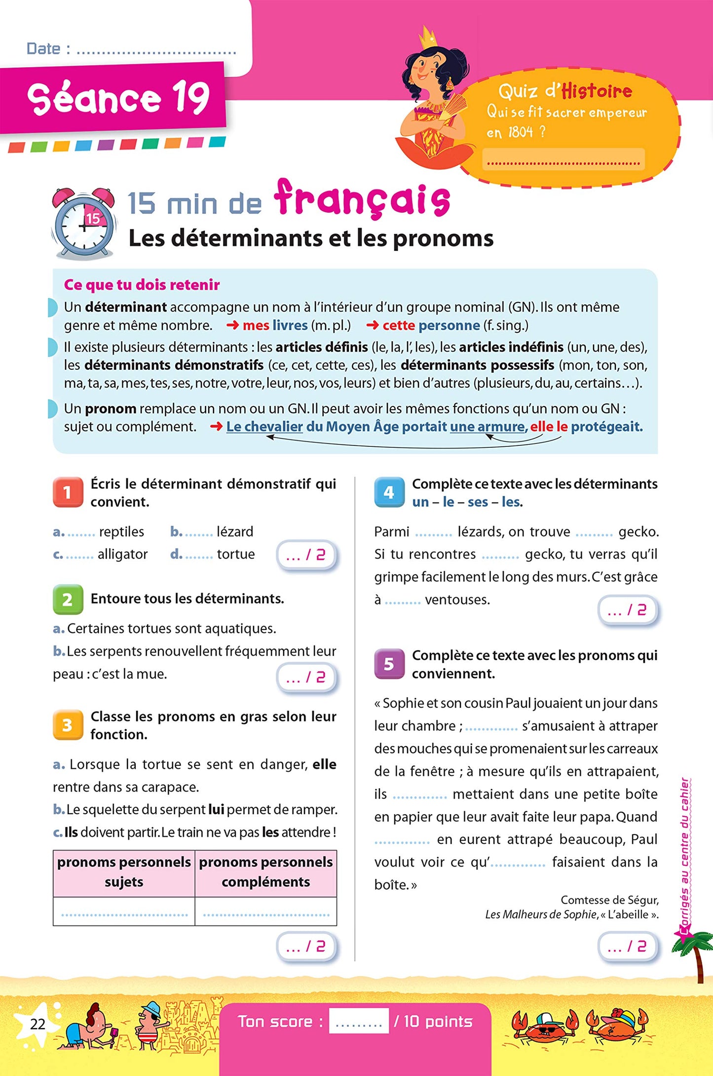 Prêt pour le CM2 - Cahier de vacances, révisions du CM1