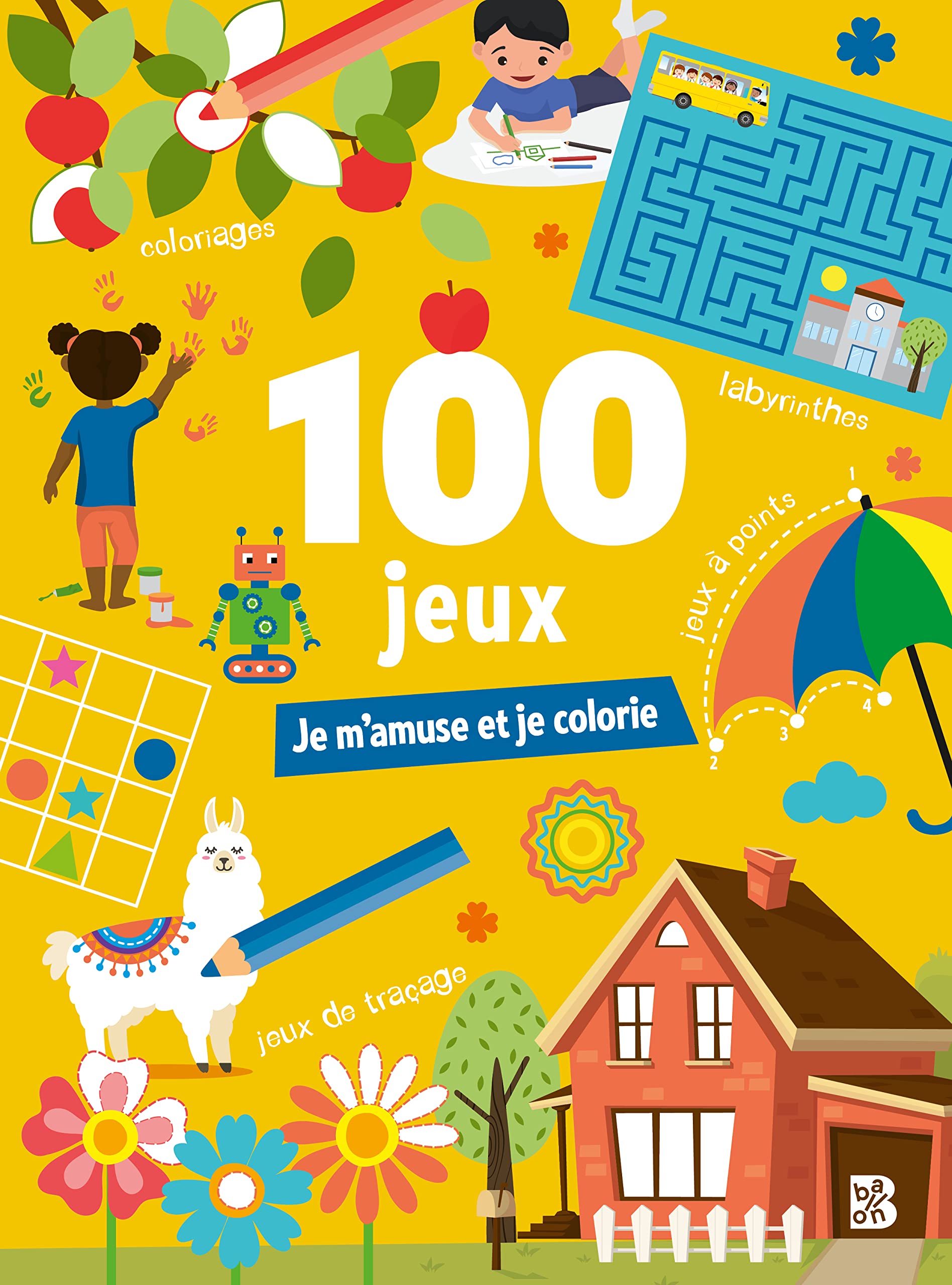 100 jeux mini- Je m'amuse et je colorie