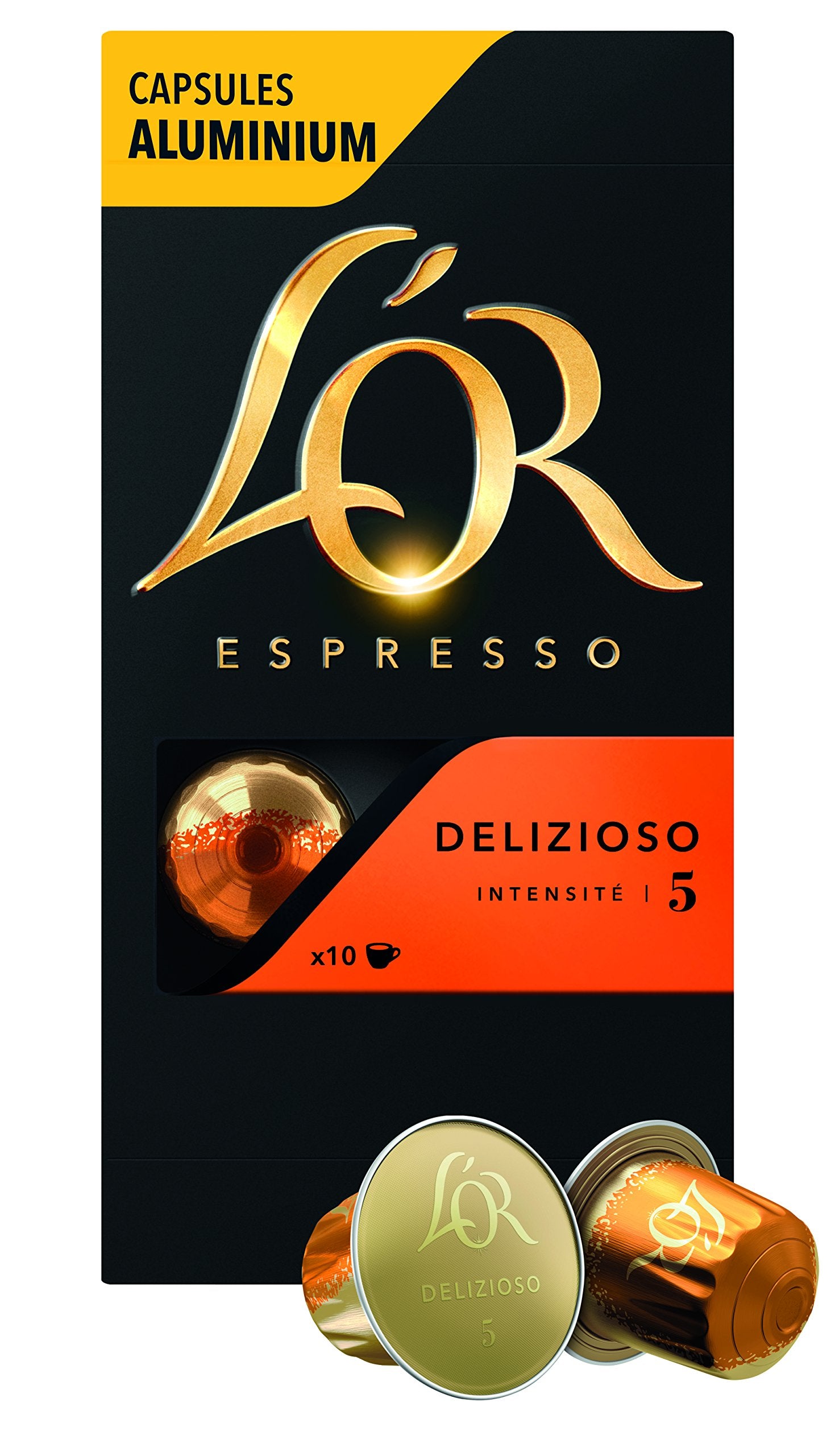 L'Or Espresso Café Delizioso - Intensité 5 - 10 Capsules en Aluminium Compatibles avec les Machines Nespresso®*