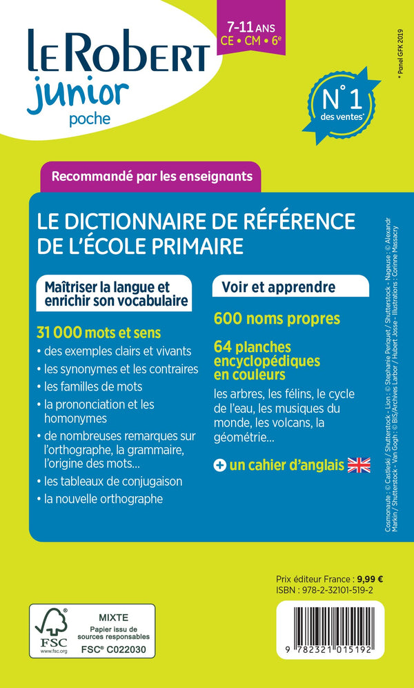 Dictionnaire Le Robert junior Poche - 7/11 ans - CE-CM-6e