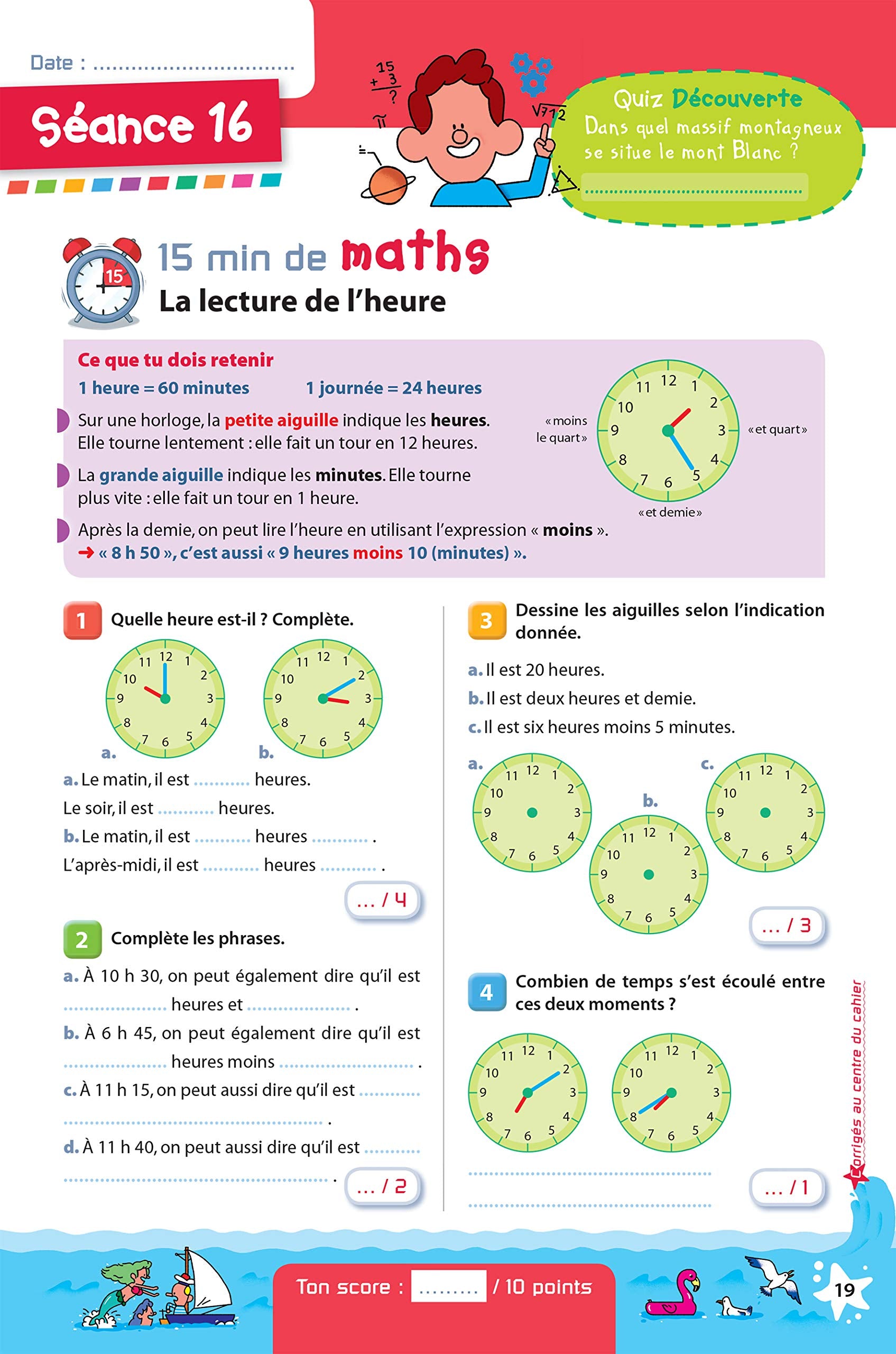 Prêt pour le CM1 - Cahier de vacances, révisions du CE2
