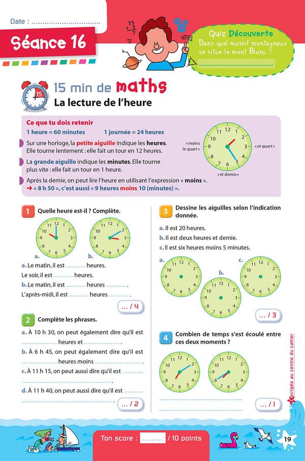 Prêt pour le CM1 - Cahier de vacances, révisions du CE2