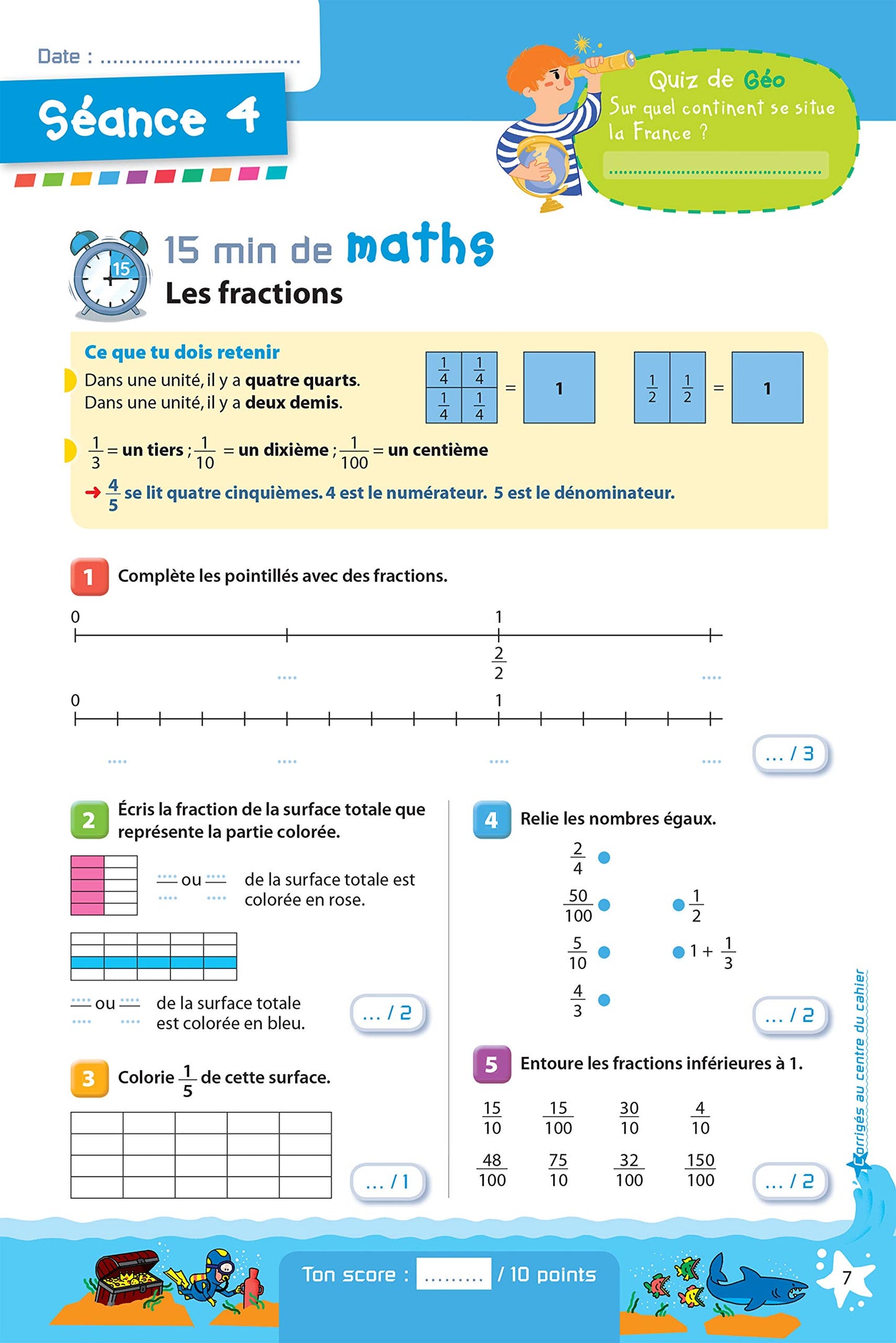 Prêt pour le CM2 – Cahier de vacances, révisions du CM1