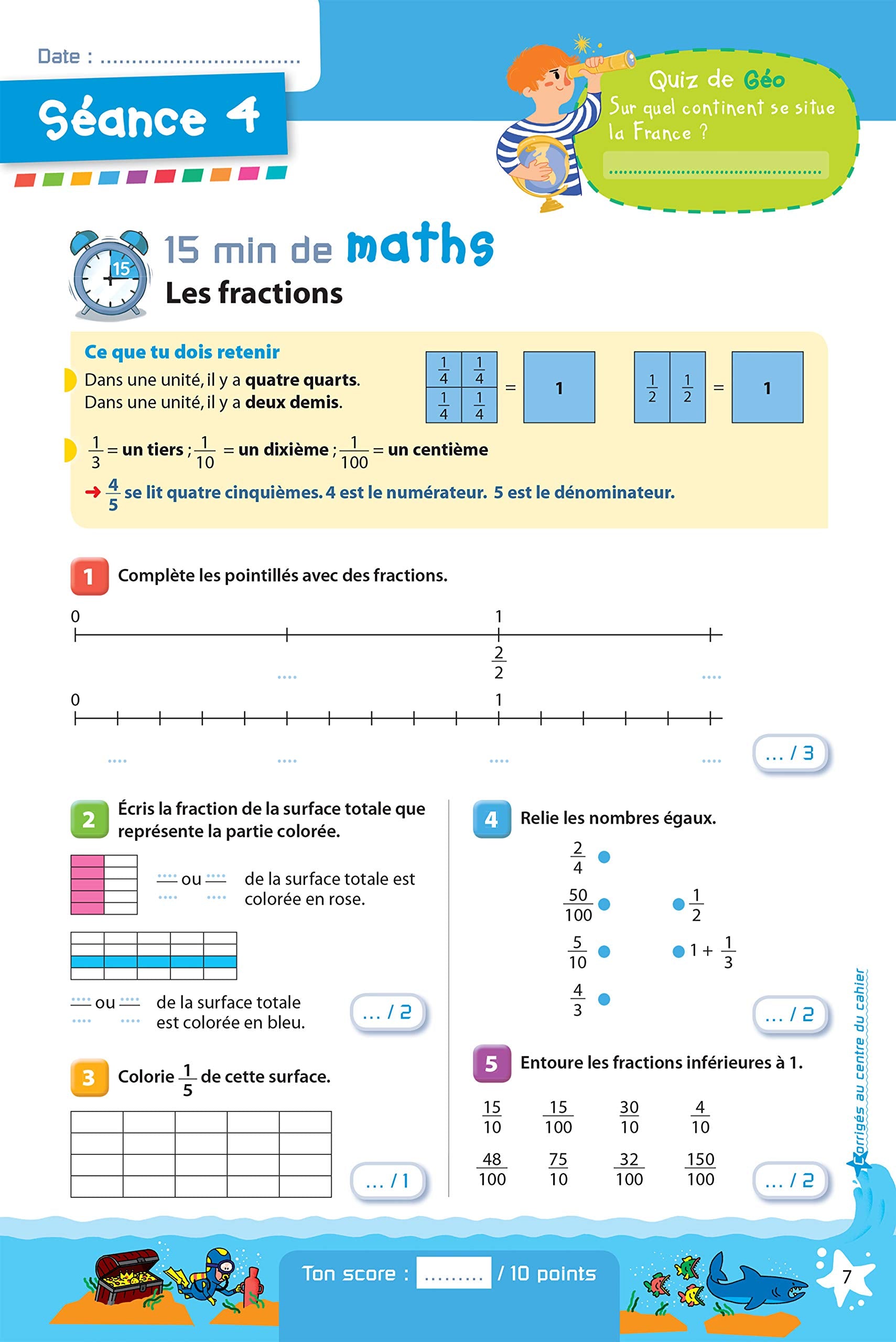 Prêt pour le CM2 – Cahier de vacances, révisions du CM1